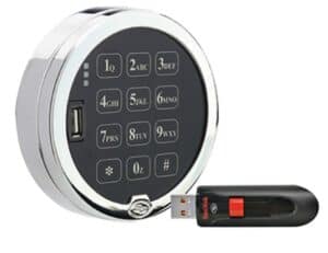 A digital lock with a usb port to charge it.