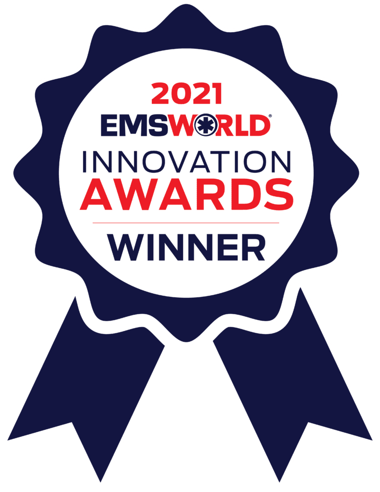 A ribbon with the words " 2 0 2 1 emsworld innovation awards winner ".